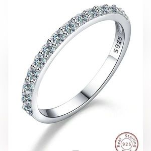 Lab grown moissanite diamond wedding band